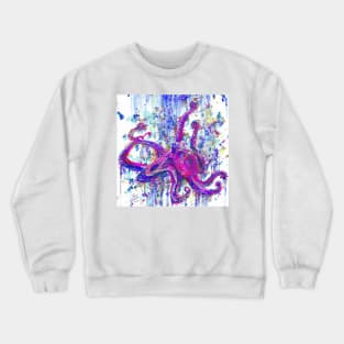 PURPLE OCTOPUS - watercolor portrait Crewneck Sweatshirt